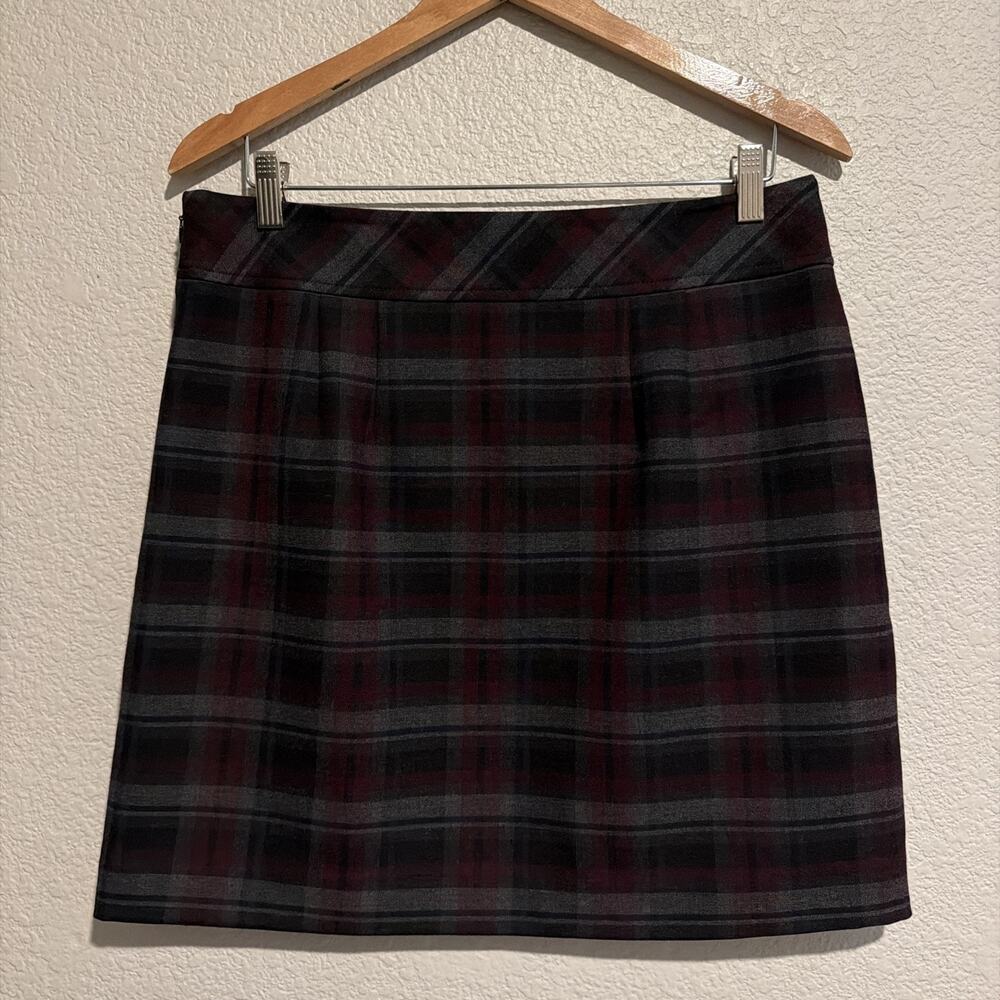 NEW LOFT Plaid Mini Skirt Academia Office Retro 90s Y2K Aline Preppy Pockets 10 - Picture 4 of 6